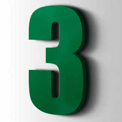 Kunststof Cijfer 3 Impact Acrylaat 6029 Mint Green - 1