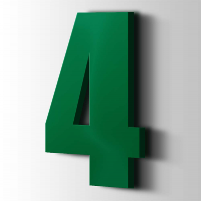 Kunststof Cijfer 4 Impact Acrylaat 6029 Mint Green - 1
