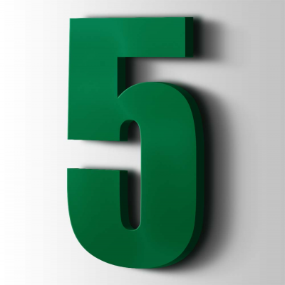 Kunststof Cijfer 5 Impact Acrylaat 6029 Mint Green - 1