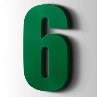 Kunststof Cijfer 6 Impact Acrylaat 6029 Mint Green - 1