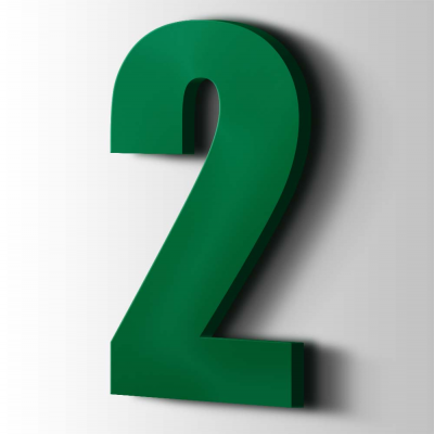 Kunststof Cijfer 2 Impact Acrylaat 6029 Mint Green - 1