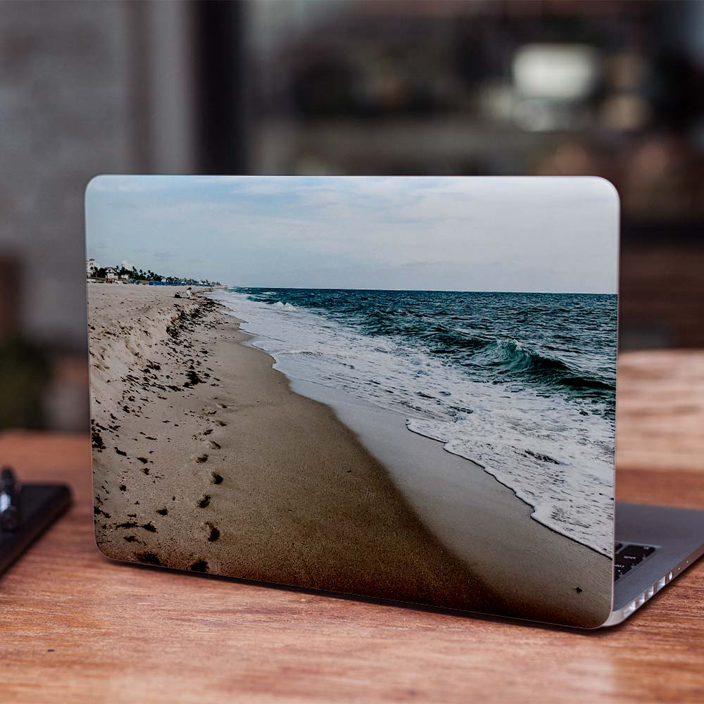 Laptop-Aufkleber „Endloser Strand“ – 1