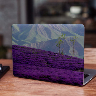 Lavendel Berg Laptop Sticker - 1