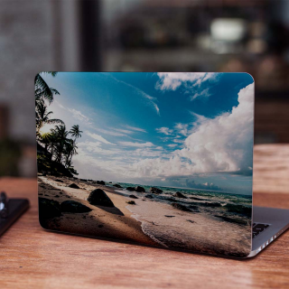 Strand Met Palmbomen Laptop Sticker - 1