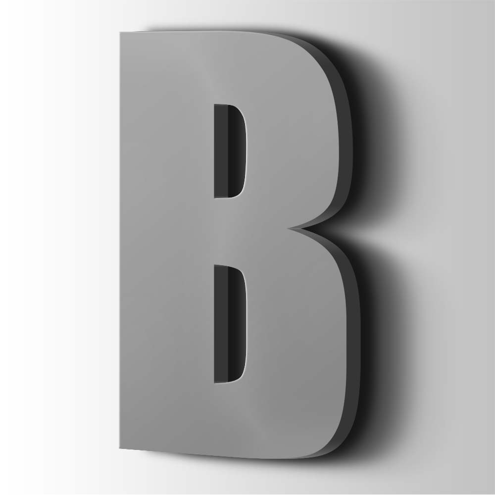 Kunststof Letter B Impact Acrylaat 7040 Window Grey - 1