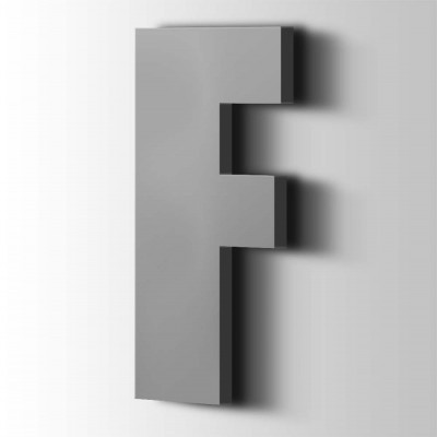 Kunststof Letter F Impact Acrylaat 7040 Window Grey - 1 Kunststof Letter F Impact Acrylaat 7040 Window Grey - 1