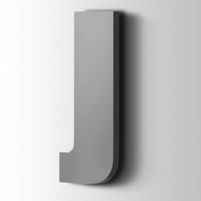 Kunststof Letter J Impact Acrylaat 7040 Window Grey - 1 Kunststof Letter J Impact Acrylaat 7040 Window Grey - 1