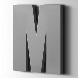 Kunststoff-Buchstabe M Impact Acryl 7040 Fenstergrau – 1