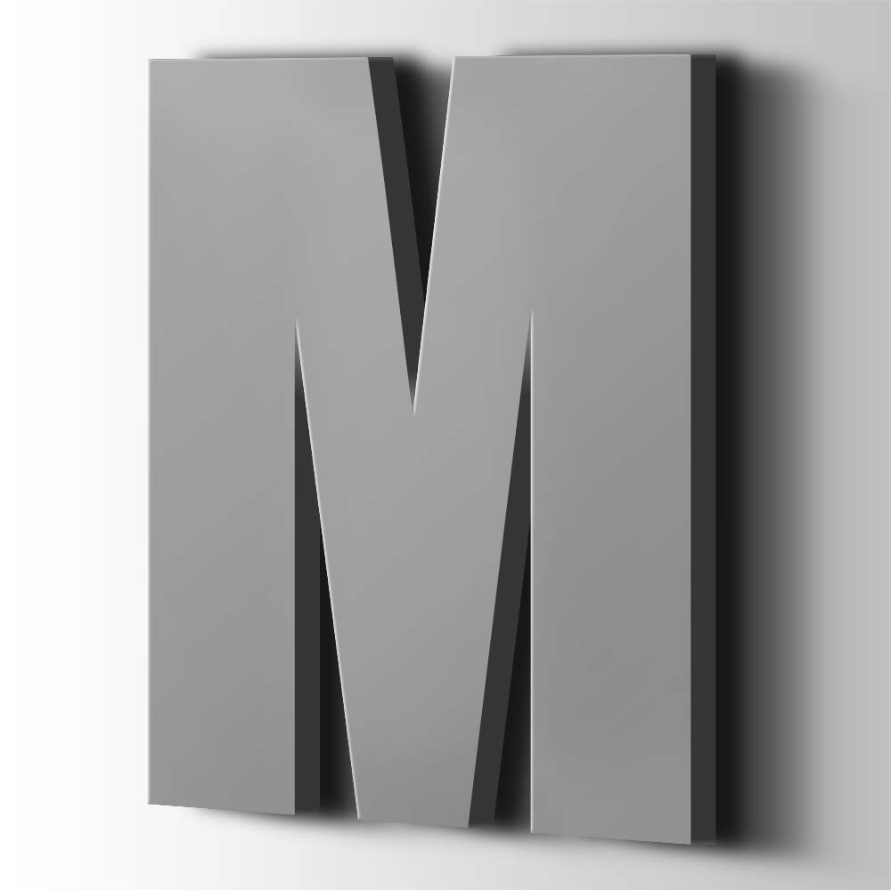 Kunststof Letter M Impact Acrylaat 7040 Window Grey - 1