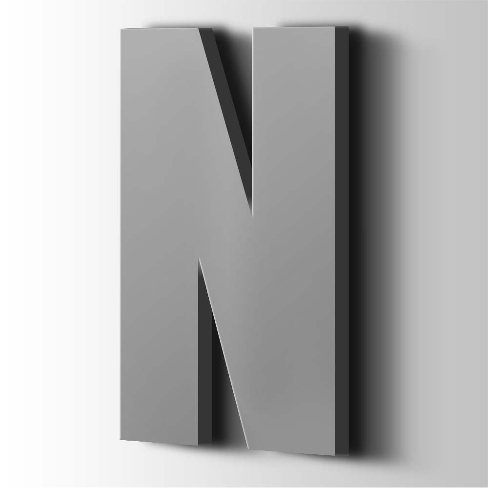 Kunststoff-Buchstabe N Impact Acryl 7040 Fenstergrau – 1