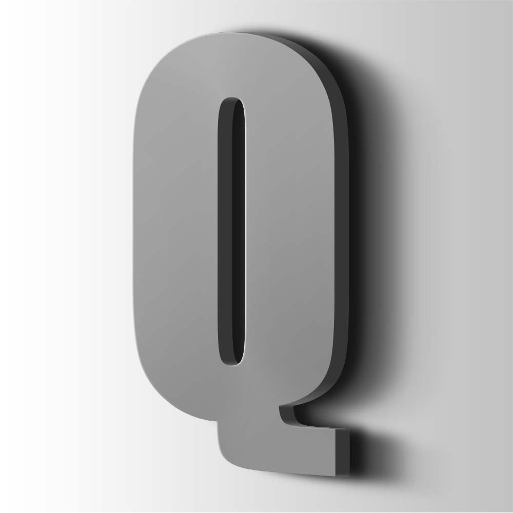 Kunststof Letter Q Impact Acrylaat 7040 Window Grey - 1