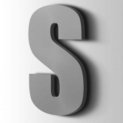 Kunststof Letter S Impact Acrylaat 7040 Window Grey - 1 Kunststof Letter S Impact Acrylaat 7040 Window Grey - 1
