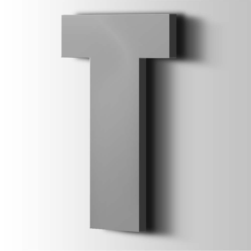 Kunststof Letter T Impact Acrylaat 7040 Window Grey - 1