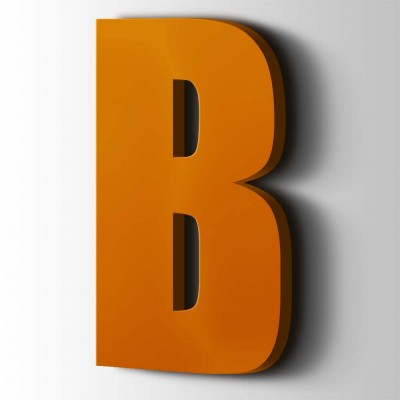 Kunststof Letter B Impact Acrylaat 2004 Pure Orange - 1
