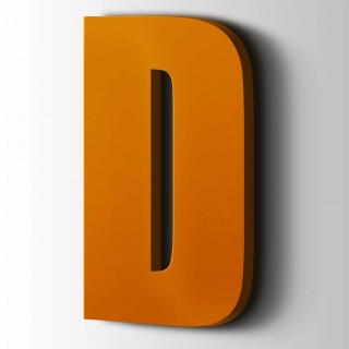 Kunststof Letter D Impact Acrylaat 2004 Pure Orange - 1