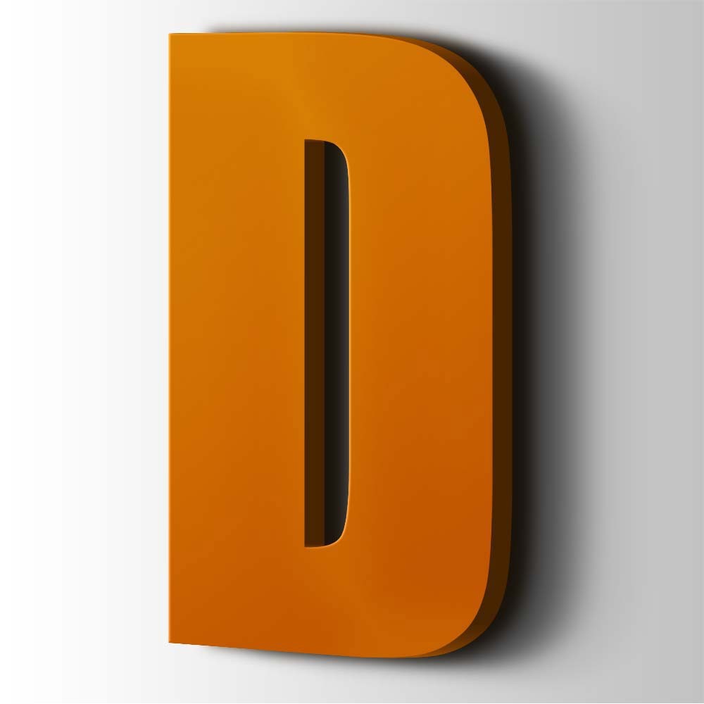 Kunststof Letter D Impact Acrylaat 2004 Pure Orange - 1