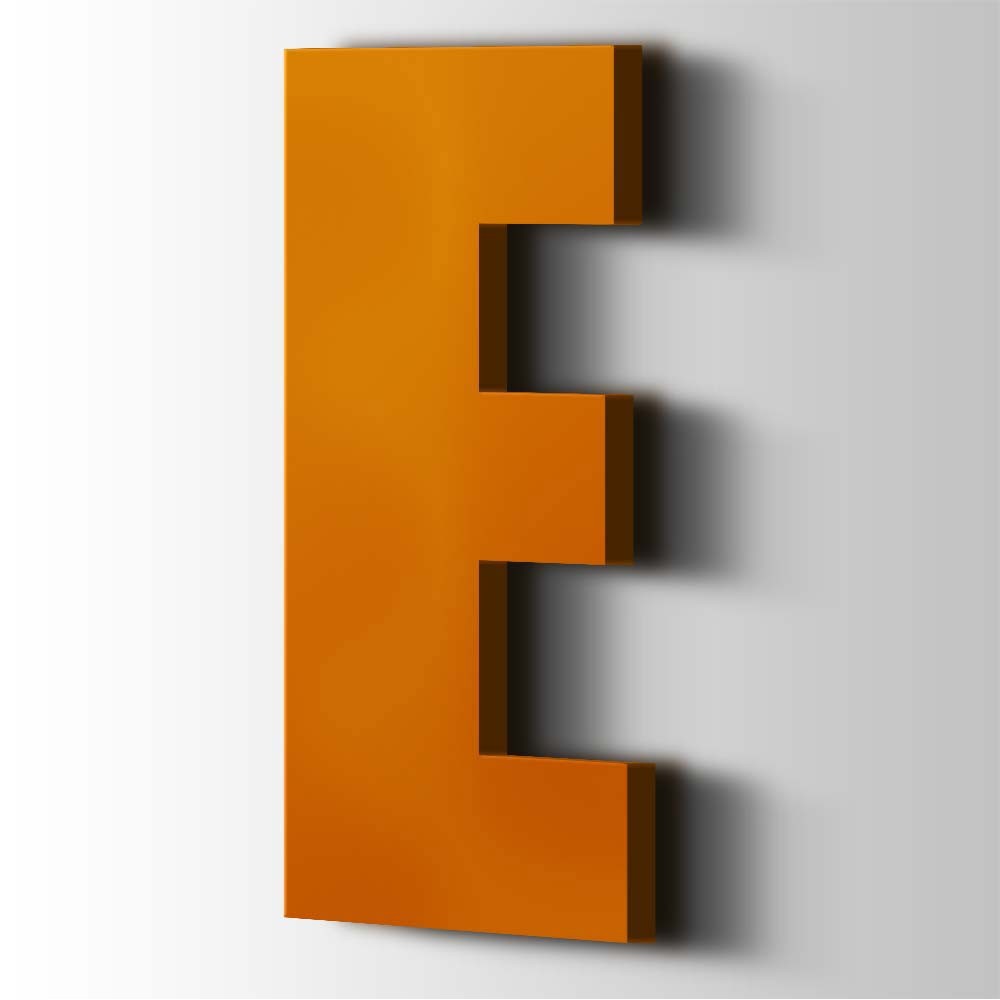 Kunststoff-Buchstabe E Impact Acryl 2004 Pure Orange – 1