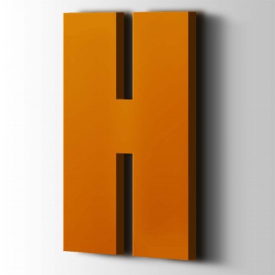 Kunststof Letter H Impact Acrylaat 2004 Pure Orange - 1