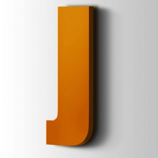 Kunststof Letter J Impact Acrylaat 2004 Pure Orange - 1