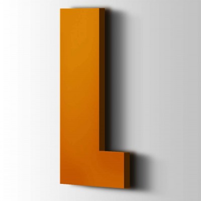 Kunststof Letter L Impact Acrylaat 2004 Pure Orange - 1