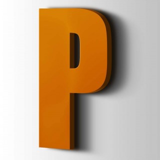 Kunststof Letter P Impact Acrylaat 2004 Pure Orange - 1