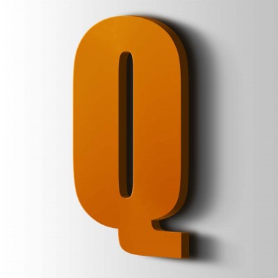 Kunststof Letter Q Impact Acrylaat 2004 Pure Orange - 1