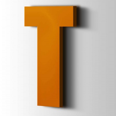 Kunststof Letter T Impact Acrylaat 2004 Pure Orange - 1