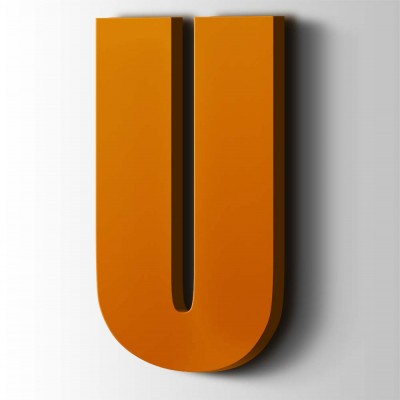 Kunststof Letter U Impact Acrylaat 2004 Pure Orange - 1
