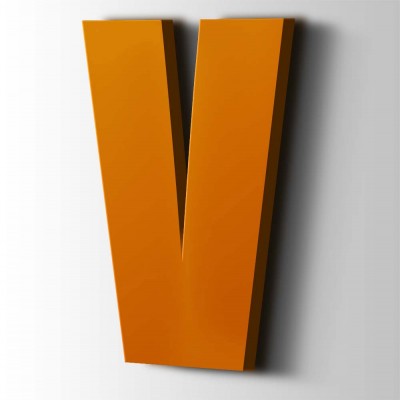 Kunststof Letter V Impact Acrylaat 2004 Pure Orange - 1