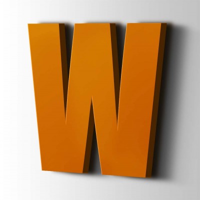 Kunststof Letter W Impact Acrylaat 2004 Pure Orange - 1