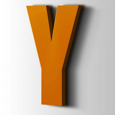 Kunststof Letter Y Impact Acrylaat 2004 Pure Orange - 1