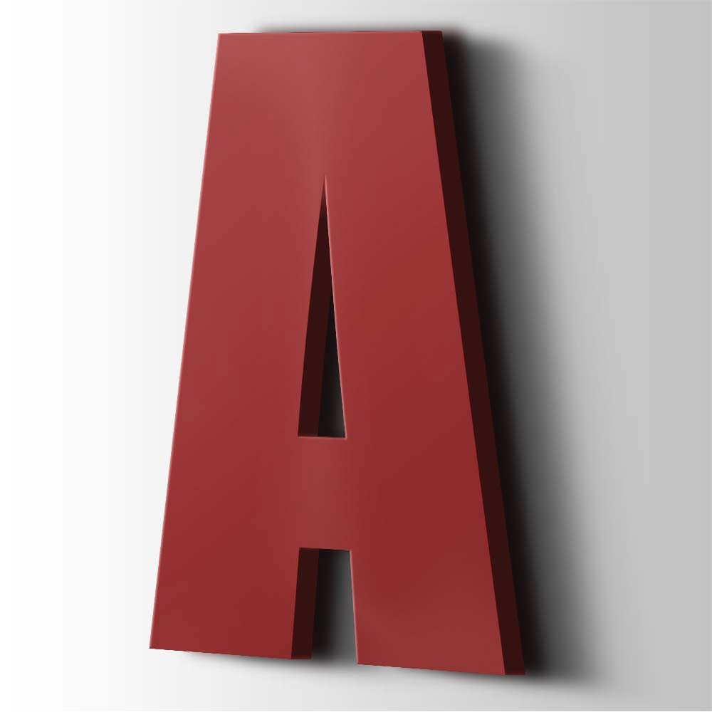 Kunststof Letter A Impact Acrylaat 3001 Signal Red - 1