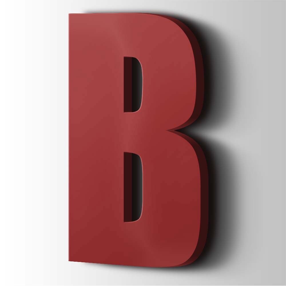 Kunststof Letter B Impact Acrylaat 3001 Signal Red - 1