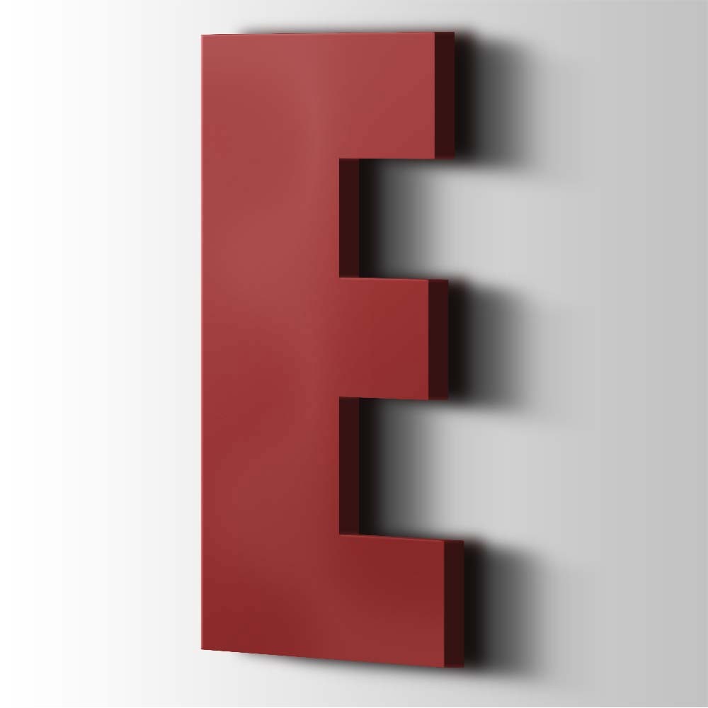 Kunststof Letter E Impact Acrylaat 3001 Signal Red - 1