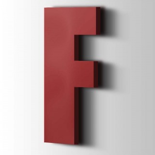 Kunststof Letter F Impact Acrylaat 3001 Signal Red - 1