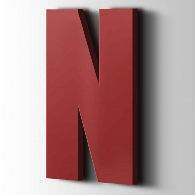 Kunststof Letter N Impact Acrylaat 3001 Signal Red - 1