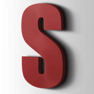 Kunststof Letter S Impact Acrylaat 3001 Signal Red - 1