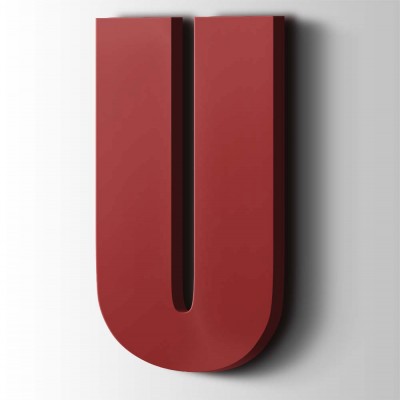 Kunststof Letter U Impact Acrylaat 3001 Signal Red - 1