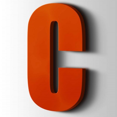 Kunststof Letter C Impact Acrylaat 3020 Traffic Red - 1