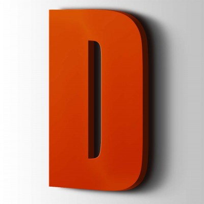 Kunststof Letter D Impact Acrylaat 3020 Traffic Red - 1