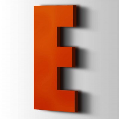 Kunststof Letter E Impact Acrylaat 3020 Traffic Red - 1