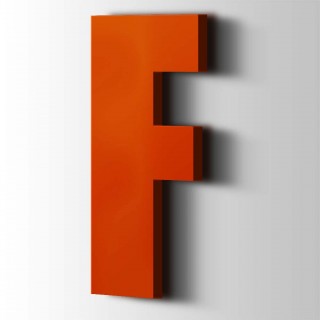 Kunststof Letter F Impact Acrylaat 3020 Traffic Red - 1