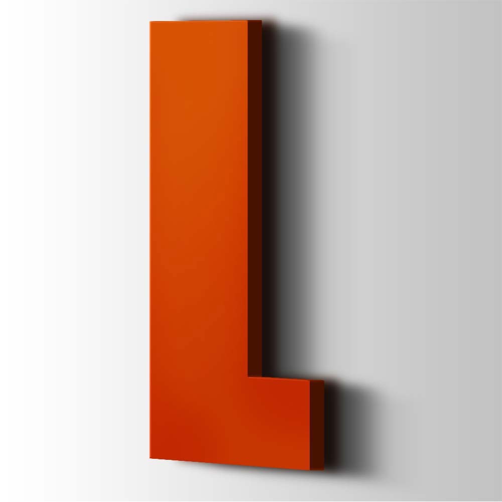 Kunststof Letter L Impact Acrylaat 3020 Traffic Red - 1