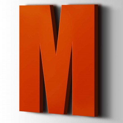 Kunststof Letter M Impact Acrylaat 3020 Traffic Red - 1