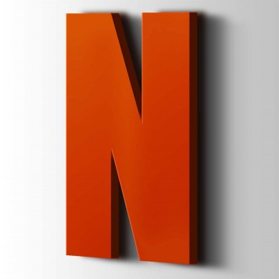 Kunststof Letter N Impact Acrylaat 3020 Traffic Red - 1