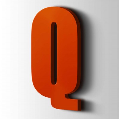Kunststof Letter Q Impact Acrylaat 3020 Traffic Red - 1