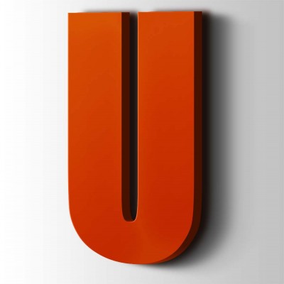 Kunststof Letter U Impact Acrylaat 3020 Traffic Red - 1