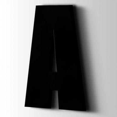 Kunststof Letter A Impact Acrylaat 9005 Jet Black - 1 Kunststof Letter A Impact Acrylaat 9005 Jet Black - 1