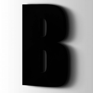 Kunststof Letter B Impact Acrylaat 9005 Jet Black - 1