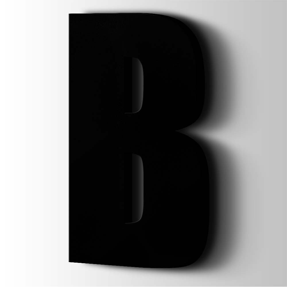 Kunststof Letter B Impact Acrylaat 9005 Jet Black - 1